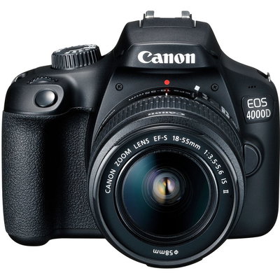 Camera D-SLR, Canon, EOS 4000D, 18 - 55 mm, 24 MP, Wi-Fi, Negru
