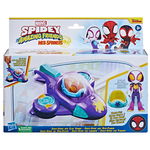 Set figurina cu vehicul, Spidey, Ghost Spider cu Glide Spinner, F72545, Spidey and His Amazing Friends