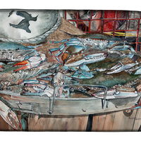 Caroline`s Treasures Carolines Comori 8961DDM Coș plin de crabi albastru Dish uscare Mat 14 x 21, 