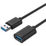 Cablu prelungitor , Unitek , Y C457GBK USB3.0 A tata / A mama , 1.0 m , negru, Unitek