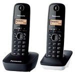 Telefon Fix fara fir Panasonic Wireless KX-TG1612SP1, Duo, Alb/Negru