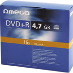DVD+R OMEGA 4.7GB 16X carcasa individuala subtire, pachet 10 buc, Omega