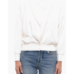 REINA OLGA Cropped Cotton Sweatshirt White, REINA OLGA