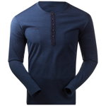 Bluza de corp 100% lana Merinos Bergans Henley Wool - Navy Melange