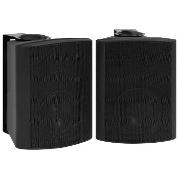 vidaXL Boxe stereo de perete, 2 buc., negru, 100 W, interior/exterior, vidaXL