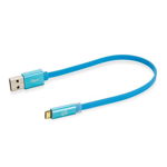 FlatOUT LED cablu micro USB reversibil EZTIP - Albastru 25cm ezflnbl