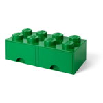 Cutie depozitare cu 2 compartimente LEGO®, verde, LEGO®