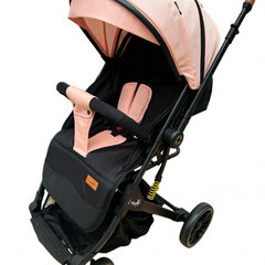 Carucior sport, cu maner reversibil, suspensii pe cadru, pliabil si troler, C1 Roz, L-Sun