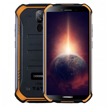 Telefon Mobil Doogee S40 Pro, Procesor MediaTek Helio A25 Octa-Core, 4GB RAM, 64GB Flash, Camera Duala 13+2 MP, Wi-Fi, 4G, Dual Sim, Android (Negru/Portocaliu), Doogee