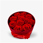 Cutie cu 11 trandafiri rosii, criogenati - Standard, Floria