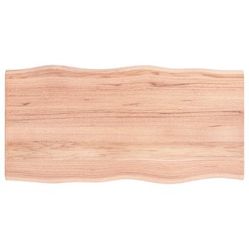 vidaXL Blat masă, 100x50x2 cm, maro, lemn stejar tratat contur organic, vidaXL