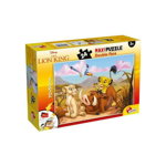 Puzzle de colorat maxi, Regele leu, 24 piese, Lisciani