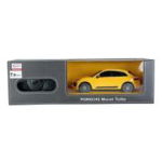 Masina cu telecomanda Porsche Macan Turbo galben, scara 1: 24, Rastar, 