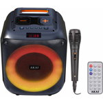 Akai Boxa Portabila Akai ABTS-V30, 40W, Bluetooth, Lumini RGB, Negru, Akai