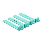 Set 4 cleme flexibile din silicon pentru organizarea cablurilor, Gonga® Albastru