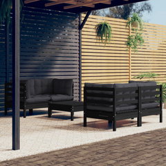 Set mobilier gradina cu perne, antracit vidaXL, 5 piese, lemn de pin, 45.5 kg 3096026