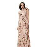 Imbracaminte Femei Adrianna Papell One Shoulder Printed Metallic Floral Gown Champagne Multi, Adrianna Papell