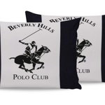 Set 2 fete de perna, 50x80 cm, 100% bumbac ranforce, Beverly Hills Polo Club, BHPC 027, albastru inchis, Beverly Hills Polo Club