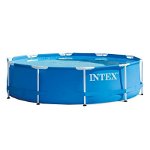 Piscina rotunda cu pompa cu filtru inclusa Intex, diametru 305 cm, inaltime 76 cm, flux filtrare 1 m³/h, cadru metalic, PVC, albastru