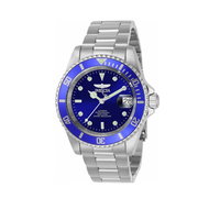 Invicta, Ceas automatic de otel inoxidabil, Argintiu/Albastru indigo