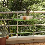 vidaXL Masă de balcon, verde, 60x40 cm, oțel, vidaXL