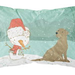 Caroline`s Treasures Ciocolata Labrador Snowman Crăciun Fabric Standard pillowcase Mltcl, 