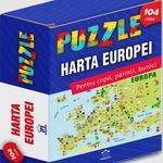 Harta Europei. Puzzle 104 piese, LIBHUMANITAS