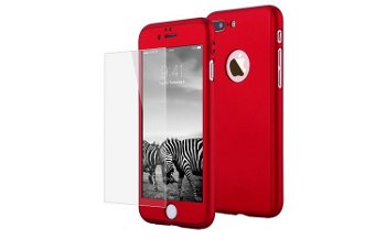 Husa Apple iPhone 8 Flippy Full Cover 360 Rosu + Folie de protectie, Alotel
