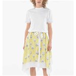 Kenzo Flared T-Shirt-Dress In Tulip-Print With Belt White