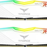 Memorie Team Group T-Force Delta RGB White DDR4 - 16GB (2x8GB) 3200MHz CL16-18-18-38 1.35V, TeamGroup