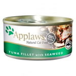 APPLAWS Cat Adult Tuna with Seaweed in Broth 6x156 g ton si alge, pentru pisici, APPLAWS