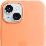 Silicone with MagSafe for iPhone 15 - orange sorbet, Apple