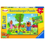 Puzzle kid cats 2x12 piese ravensburger , Ravensburger