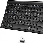 Tastatura Wireless iClever, plastic, negru