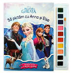Regatul de gheață. Să pictăm cu Anna si Elsa. Carte de colorat cu pensulă și acuarele, Litera