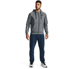 Under Armour, Hanorac cu buzunare laterale si snur de ajustare Rival, Gri melange, Negru, L Under Armour, Hanorac cu buzunare laterale si snur de ajustare Rival, Gri melange, Negru, L
