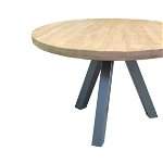 Masă de dining Freya Mango Round, 76x120x120 cm, lemn/ metal, maro/ gri, SIT Mobel