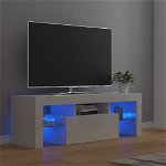 Comodă TV cu lumini LED, alb extralucios, 120x35x40 cm