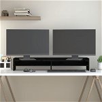 Suport pentru monitor vidaXL, negru, 100x24x16 cm, lemn masiv de pin, 3.6 kg
