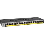 Switch GS116PP Unmanaged Gigabit Ethernet (10/100/1000) Power over Ethernet (PoE) Black, NetGear