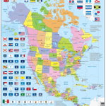 Puzzle 70 piese - Maxi - Harta Politica a Americii de Nord | Larsen, Larsen