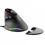 Mouse vertical optical Gaming Zelotes C10 cu fir si joystik 5 trepte 10000DPI 12 butoane programabile suport incheietura cablu 1.8m negru