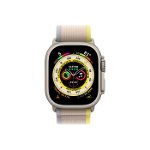 Watch Ultra, 49mm Titanium cu Yellow/Beige Trail Loop S/M, GPS + Cellular, Apple