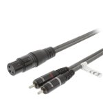 XLR Stereo Cable XLR 3-Pin Female - 2x RCA Male 3.0 m Dark Grey swop15220e30