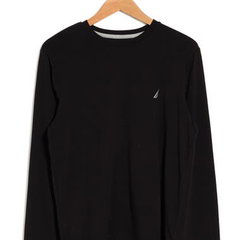 Imbracaminte Barbati Nautica Long Sleeve Solid Crew Neck T-Shirt True Black