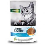 PURINA Pro Plan Nutrisavour Sterilised, Terină cu Cod, hrană umedă pisici sterilizate, (în sos) PURINA Pro Plan Nutrisavour Sterilised, Terină cu Cod, plic hrană umedă pisici sterilizate, (în sos), 85g, Purina Pro Plan