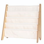 Raft organizator de carti pentru copii, 3 Sprouts, material reciclat, Crem, 3 Sprouts