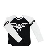 Bluza fete, Wonder Woman, negru cu alb, Warner Bros