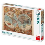 Puzzle - Harta lumii din 1626 (500 piese), Dino, 12 ani +, Dino