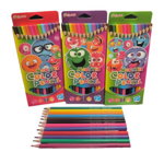 Set 12 creioane colorate Monster, En-gross, 